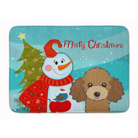 Micasa Snowman with Chocolate & Brown Poodle Machine Washable Memory Foam Mat MI891250